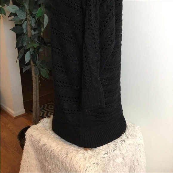 SO sweater Womans 2X plus black with sparkle holey 3/4 sleeve medium wei… - Picture 7 of 11